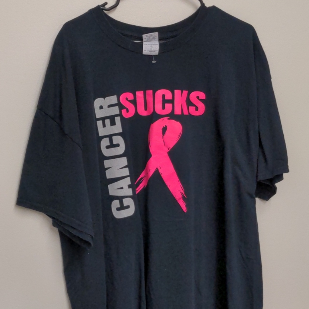 Hot Pink White Black Cancer Sucks 3x 3xl Graphic T-Shirt Breast Cancer Awareness
